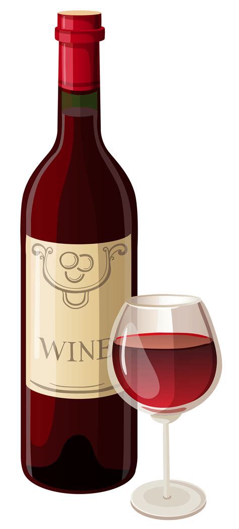 bottle of wine clipart